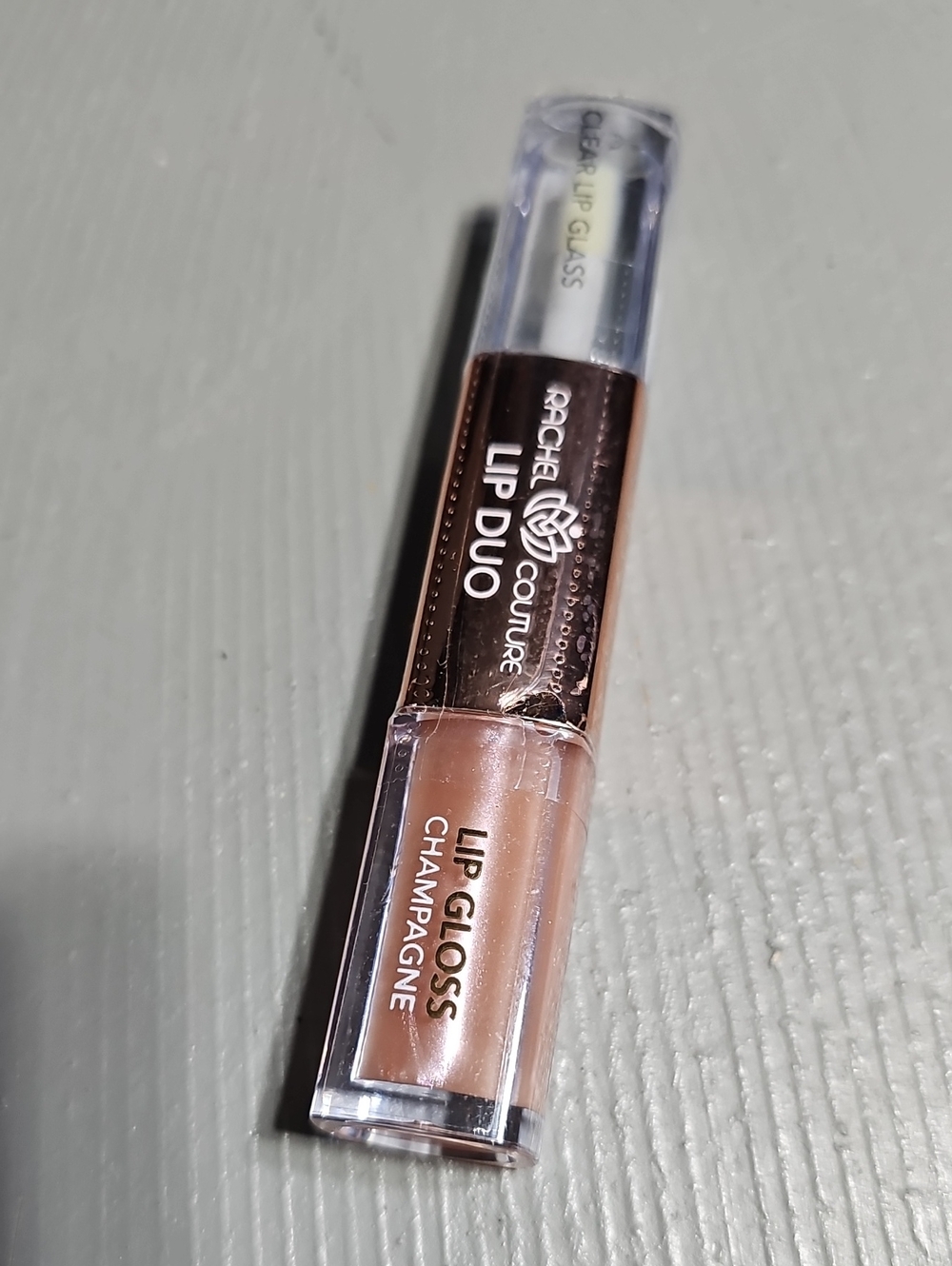Rachel Couture Lip Duo In Champagne 2 in 1 Full Size Lipstick Lipgloss Cosmetics